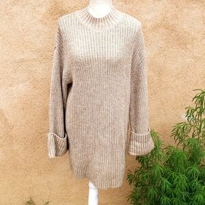 Isabel Maternity sparkle ribbed knit long wide cuffed sleeves oversized …